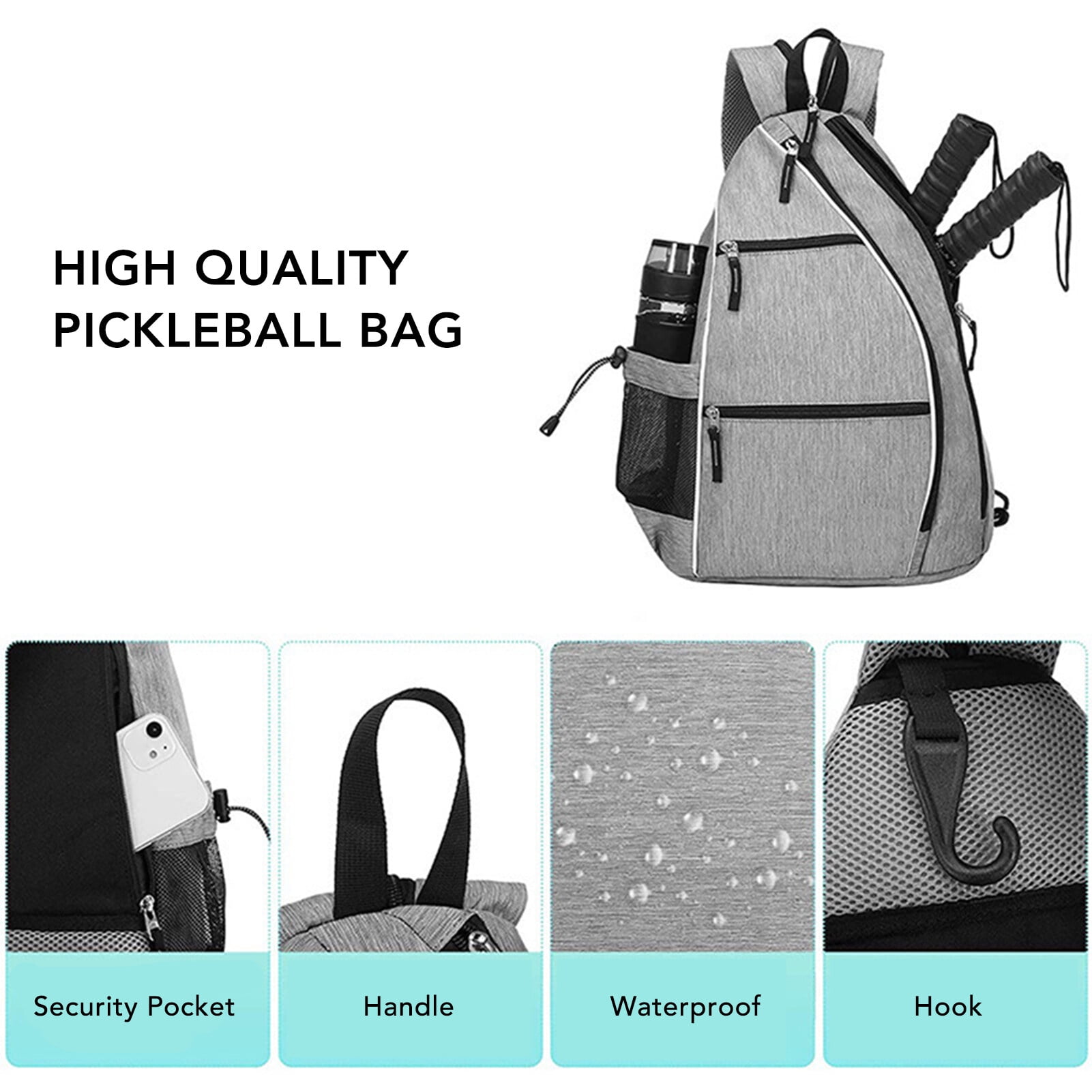FlyFlise Pickleball Backpack Adjustable Sling Bag Tennis Racket Bag for Pickleball Tennis Badminton