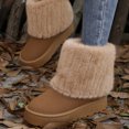 thumbnail image 2 of Women's Snow Boots, Warm Fuzzy Lined Short Booties with Platform Sole, 2 of 7