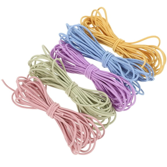 WHAMVOX 5 Pcs Cords Craft® Elastic Thread Rubber Band Elastic Hair Ties 0.2X0.2X500CM