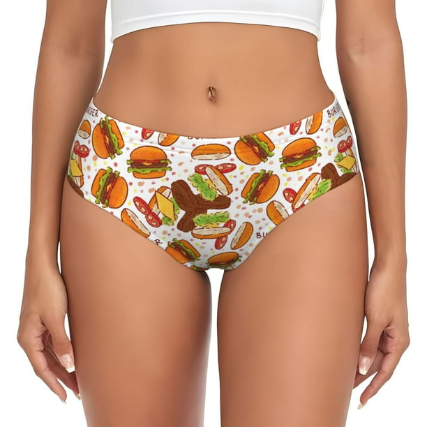 Fotbe Burger Calzones Estampados para Mujer – Ropa Interior de Algodón, Cómoda, Suave y Elástica-Medium