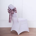 thumbnail image 3 of Balsa Circle 5 Gingham Checkered Polyester Chair Sashes Burgundy White, 3 of 8