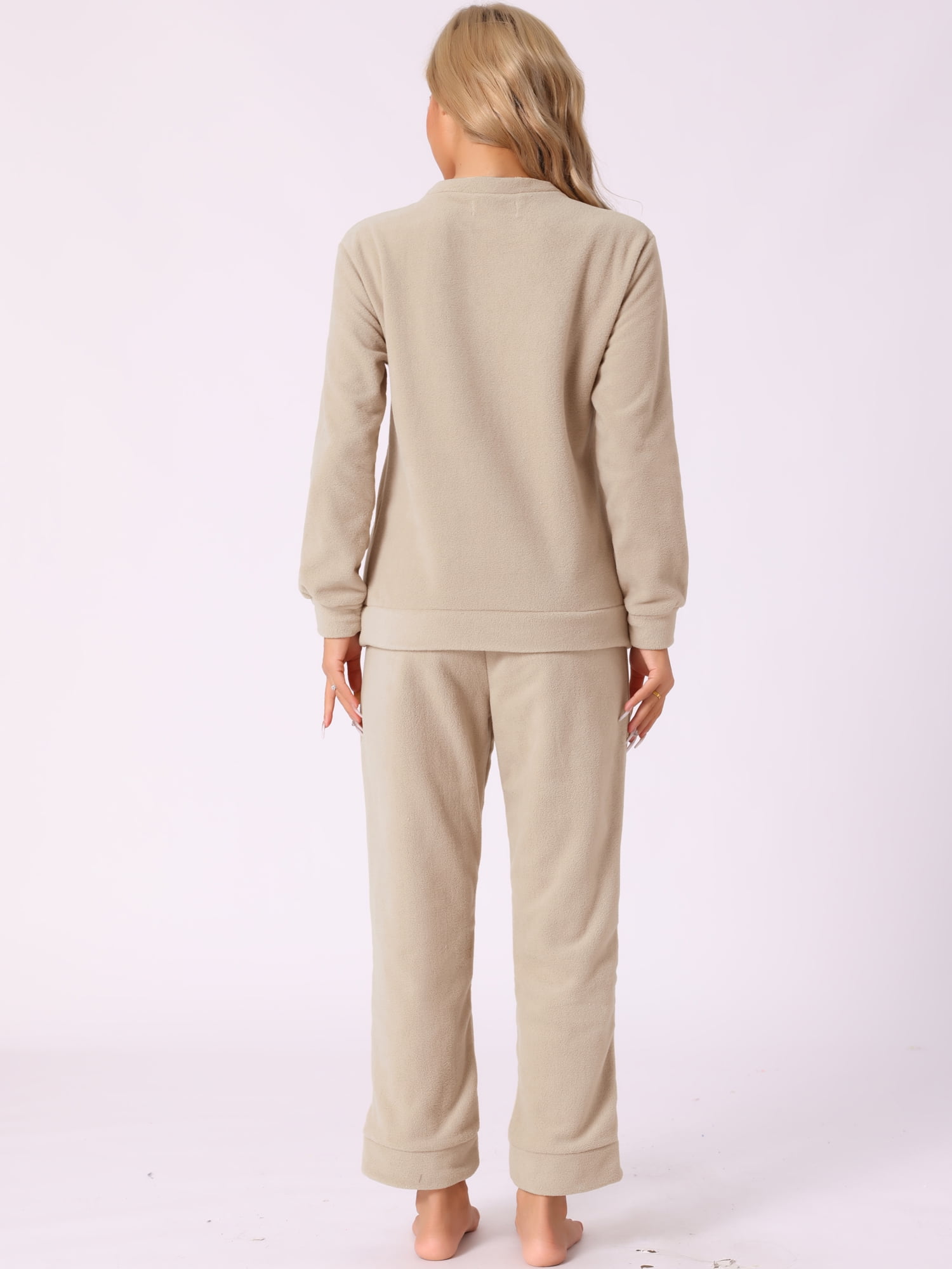 DARING DIVA Women's 2-Piece Fuzzy Flannel Pajama Sets 3XL Khaki