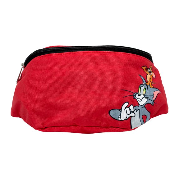 Bag, Fanny Pack, Tom and Jerry Smiling Pose, Red, Canvas