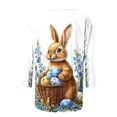 thumbnail image 4 of AGWOLF Happy Easter Womens Tops 3/4 Sleeve T Shirts for Women Plus Size Crewneck Blouses Dressy Bunny Eggs Printed Tee Shirts, 4 of 5
