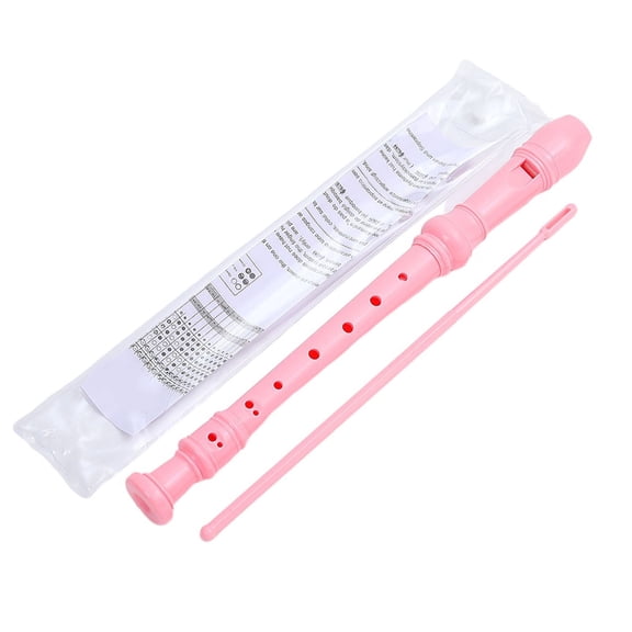 Pink-8 Holes Soprano Recorder with Cleaning Rod, for Students