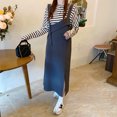 thumbnail image 4 of Nuevo vestido de tirantes gris para mujer, diseño de otoño, vestido holgado tipo traje, 4 of 5