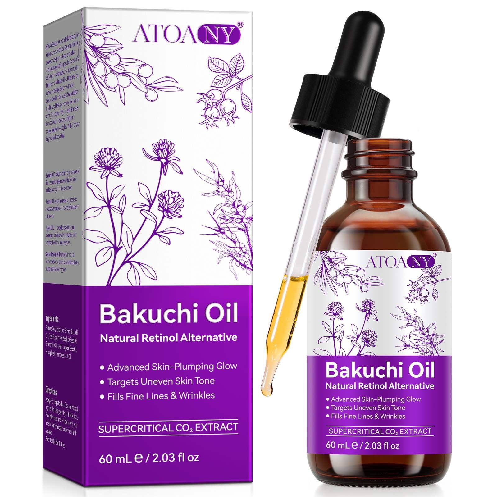 ATOANY Bakuchi Oil Face Serum, Natural Retinol Alternative, Lightweight Botanical Skin Oil, 60mL