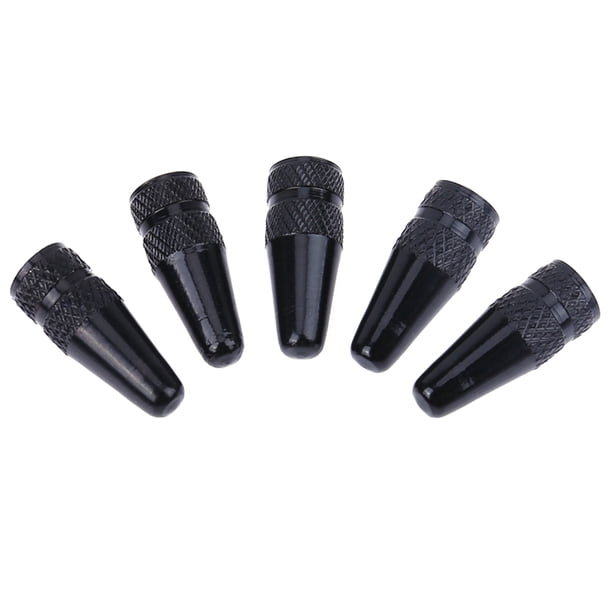 PRESTA Válvula Capas Bicicletas de aleación de aluminio cubiertas de tallo para neumáticos para bicicletas Negro 5 piezas