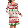 thumbnail image 4 of Riecok Zip up Robe with Pockets Christmas Long Sleeve Loungewear Knee Length Sleepwear with Pockets, 4 of 8