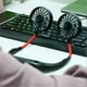 thumbnail image 2 of Portable Hanging Neck Fan, Personal Hands-Free Fan Neck Fan, 3 Speed USB Rechargeable Portable Fan, Mini Neck Fan(Black), 2 of 5