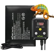 BN-LINK Durable Reptile Heating Pad 6" X 8" with Digital Thermostat Under Tank Heater Terrarium Warmer Combo Set for Turtles, Lizards, Frogs, and Other Reptiles
