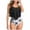 Black, variant on Azrian Brand-New Swimsuit Women High Waisted Swimsuit Two Piece Ruffled Flounce Top With Ruched Bottom Swimwear