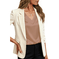 thumbnail image 4 of UVN Women Tops Summer Cap Short Sleeve Blouses Ladies V Neck Silk Satin Business Casual Shirts, 4 of 9