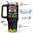 thumbnail image 4 of Rainbow Pride Flag Tumbler, LGBTQ Awareness Month Gifts, Retro Be Kind Travel Mug, Gay Pride Cups Lesbian Gifts for Women Men, 40 Oz Stainless Steel Tumbler With Handle & Straw, 4 of 6