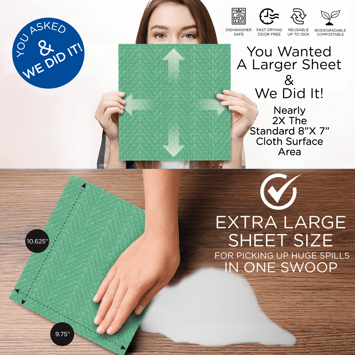 LOLA Swedish Dishcloths - 30 Pk, Eco-Friendly Sponge Cloths, Reusable Paper Towels, Made in Germany