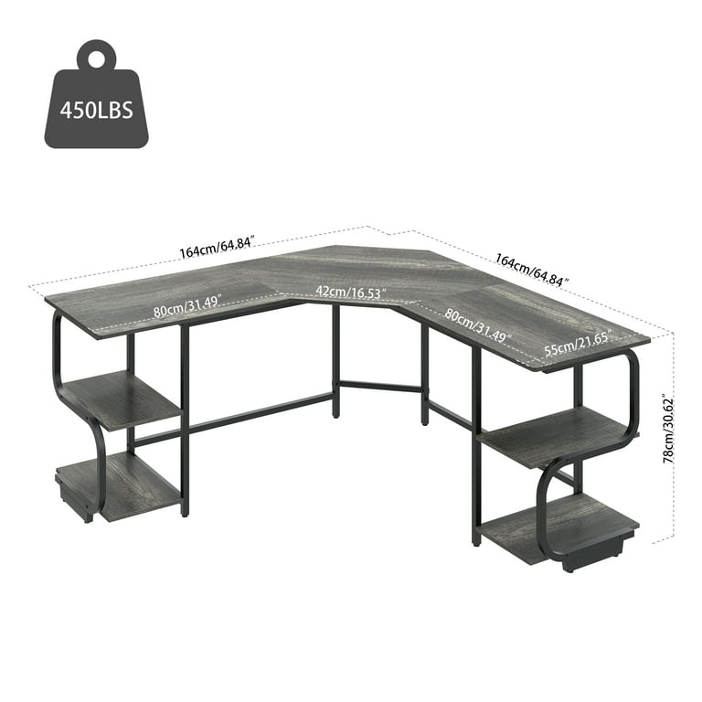 Teraves Modern L-Shaped Desk Corner Computer Desk Gaming Table - Teraves  Office Furniture