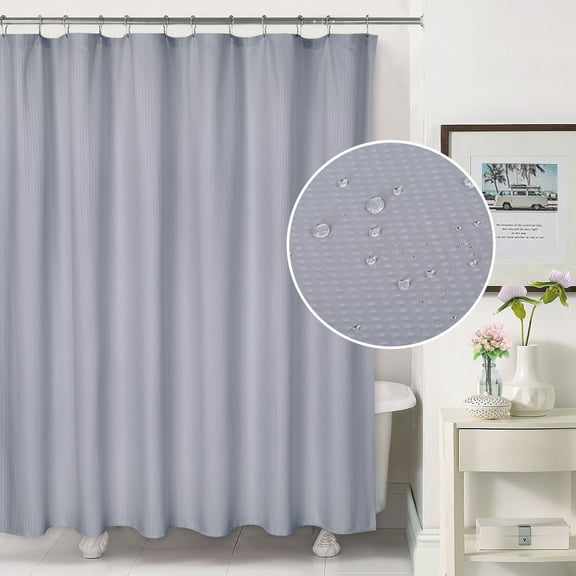 Shininglove Shower Curtains, Soft Microfiber Fabric Shower Curtain, Grey, 72inx72in