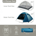thumbnail image 4 of 2 Person Backpacking Tent with Two Doors Double Layer Waterproof Windproof Ultralight Easy Setup, 4 of 6