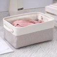 thumbnail image 3 of tredstone Stay Organized With Stylish Linen Storage Basket For Daily Storage White Mix Powder 31*21*13 1Set, 3 of 6