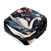 Animal Swan Sanitary Napkin Storage Bag Feminine Product Pouches Portable Period Kit Bag Menstruation First Period Bag for Women Teen Girls Ladies Menstrual Cup Pouch Tampon Bags