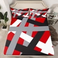 thumbnail image 2 of Manfei Gray Black Stripes Twin Sheet Sets,Abstract Geometric Lines Twin Fitted Sheet,Minimalist Stripe Flat Sheet For Girls Kids,Microfiber Bedroom Decor,3pcs, 2 of 7