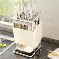 thumbnail image 5 of Stainless Steel Knife Block Organizer, 24.5x16x12cm Black/White, Multi-Slot for Countertop & Wall Mounted Kitchen Use, 5 of 7