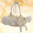 thumbnail image 3 of Wedding Flower Girl Basket Lace Bride Basket for Wedding Ceremony Party Decoration (Milk White), 3 of 3