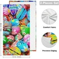 thumbnail image 2 of Many Colorful Eggs Hand Towels 2 PCS, Easter Greeting Kitchen Towel Ultra Soft and Highly Absorbent,Decorative Fingertip Face Towel for Bathroom Hotel, 28.3"x14.4", 2 of 5