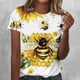 thumbnail image 2 of Tops de Cuello Redondo para Mujeres Casual de Moda Impresa Camiseta de Manga Corta Top 95% Poliéster 5% Elastano para Uso Diario Y de Fiesta, 2 of 5