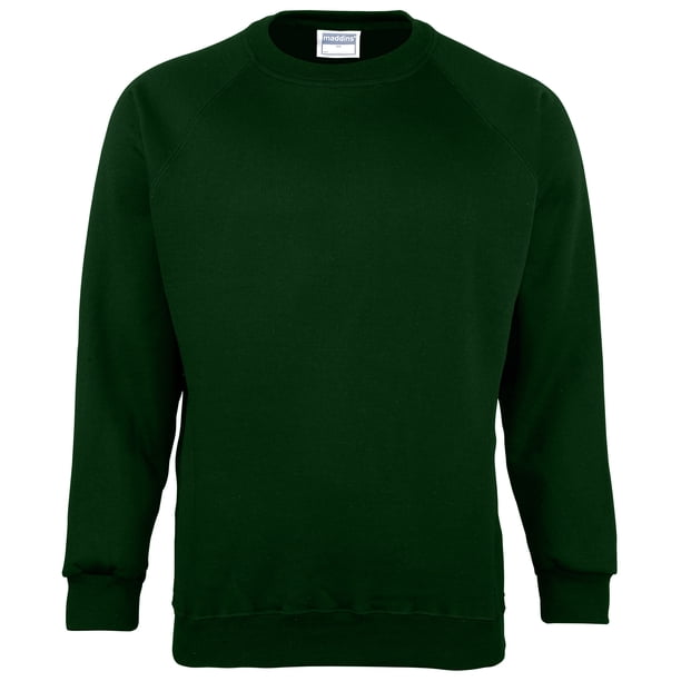 Maddins - Sudadera básica con cuello redondo Modelo Coloursure hombre caballero (Verde botella)