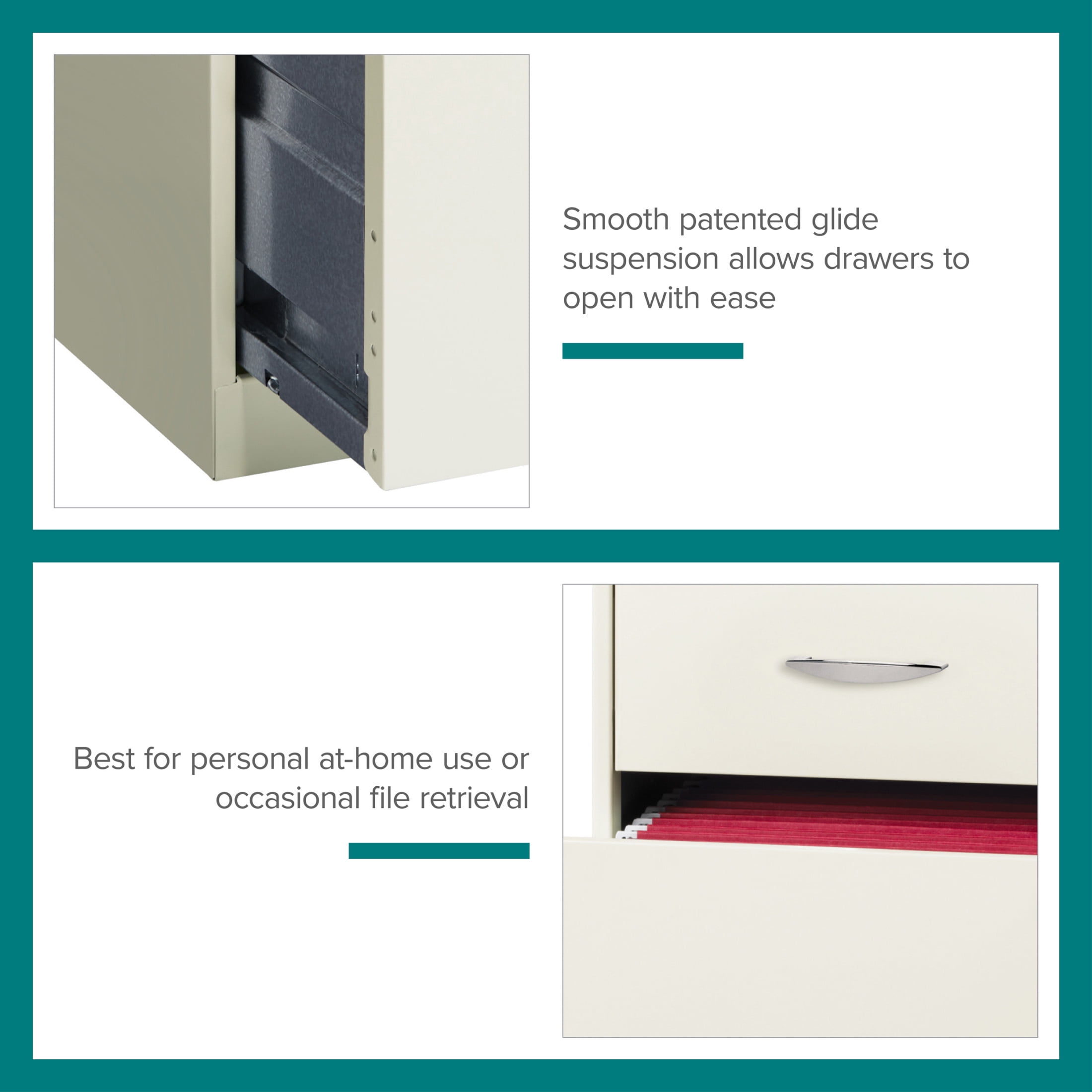 Space Solutions 18" Deep 2 Drawer Letter Width Vertical File Cabinet, White