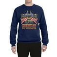 thumbnail image 2 of Wild Bobby, American By Birth Christian By Choice USA Flag Inspirational/Christian Unisex Crewneck Graphic Sweatshirt, Navy, Small, 2 of 3
