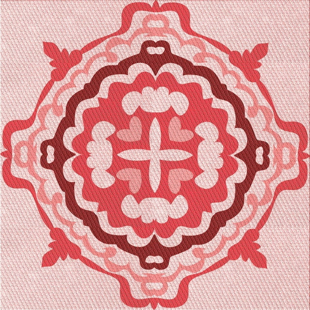 Ahgly Tapis d'Intérieur Lavable en Machine Carré Transitionnel Rouge Clair Rose, 4 Pieds Carré