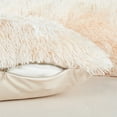 thumbnail image 4 of Home Soft Things Luxury Shaggy Faux Fur Throw Pillow Cases, Ultra Soft Plush Pillow Covers Fluffy Decorative Cushion Covers, No Pillow Insert, Set of 2, Ivory, 26x26 Inch, 4 of 7