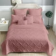 thumbnail image 2 of Marquess 7 Piece Pink Color Full/Queen Bedspread Quilt Set Microfiber Coverlet Bed Cover, 2 of 7