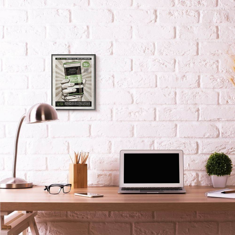Stupell Industries Extra Strong Trust Inspirational Vintage Comic Book Design Framed Wall Art by Ester Kay