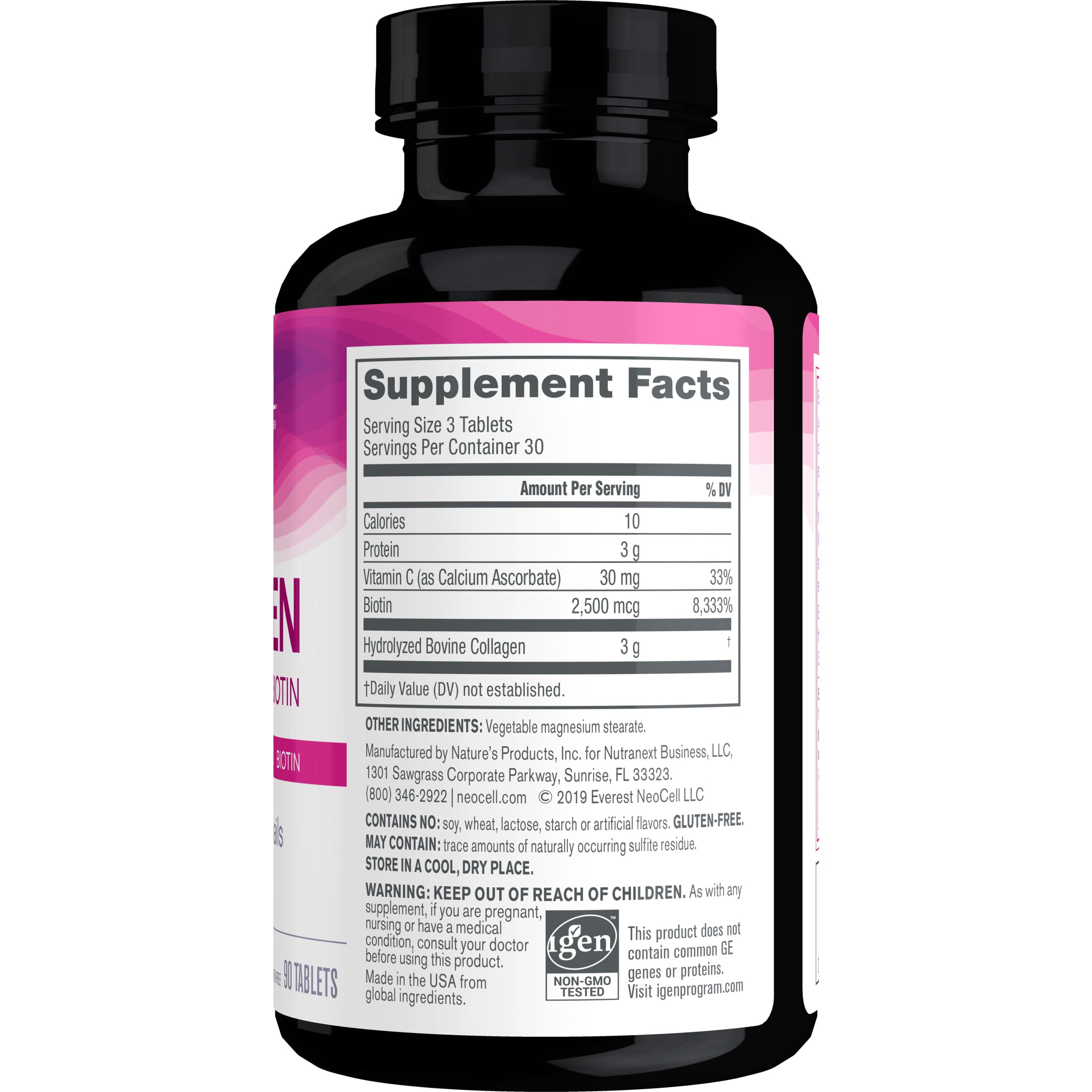 NeoCell Super Collagen + Vitamin C & Biotin, Dietary Supplement, Grass-Fed;  90 Tablets 