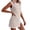 Beige, variant on Color Block Two Piece Sets for Women Casual Split Round Neck Tops and Shorts Solid Color Sport Set
