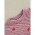 thumbnail image 5 of Hirigin Toddler Baby Girl Valentines Day Outfit Love Heart Sweet Long Sleeve Sweater T shirt Crewneck Tops Spring Fall Clothes, 5 of 7