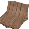 thumbnail image 2 of SERISIMPLE 5 Pairs Bamboo Dress Casual Sock for Women Mid-Calf Crew Socks Soft Lightweight (Brown, Medium), 2 of 6