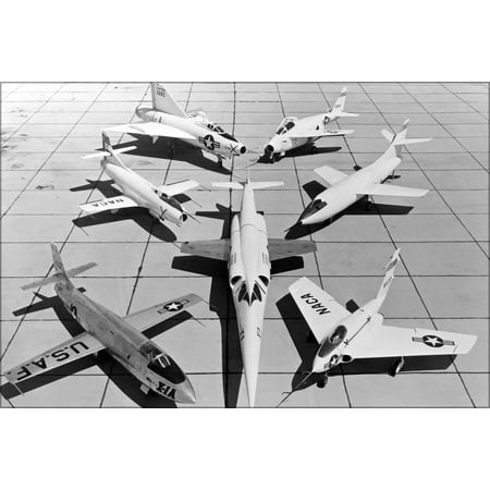 24"x36" Gallery Poster, 1st gen x-planes X-3 X-1A D-558-1 XF-92A X-5 D-558-2 X-4 1953