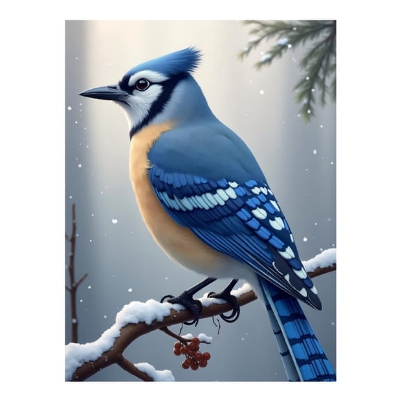 Diamond Art Kit for Adults, Winter Blue Bird Print No.20 Diamond Painting for Adults Beginners, 5D DIY Diamond Art Painting Kits, Colorful Diamond Painting Craft for Home Decor 12x16