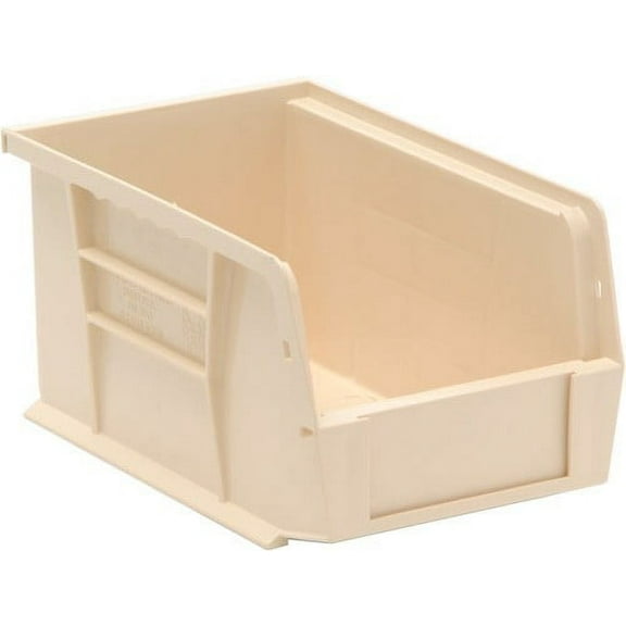 12 Pack of 10 7/8" Deep x 4 1/8" Wide x 4" High Ivory Stack and Hang Bins