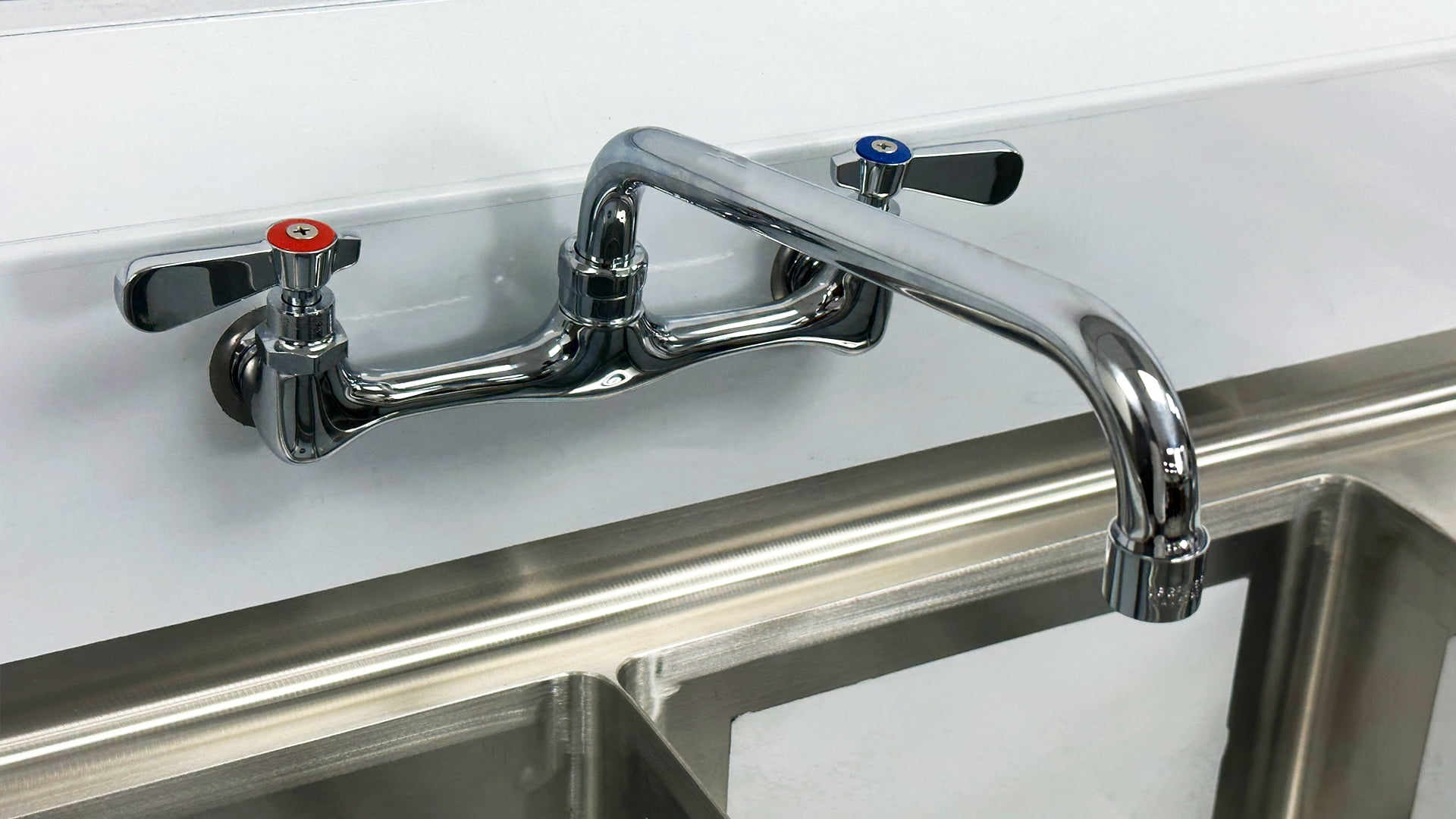 NSF 14 in. 2 Compartment Commercial Kitchen Sink, with Drainboards Free Standing Double Bowl Kitchen Prep & Utility Sink