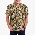 thumbnail image 2 of Balery Sunflowers Bee Printed Men’s Short Sleeve Polo Shirt, Midweight Men's Shirt,Golf Polo shirts -Medium, 2 of 8