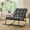 Grey, variant on S-HOME Outdoor Rocking Chair With Soft Thick Cushion, Black Steel Frame, For Living Room & Patio Use, Grey