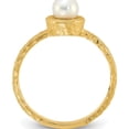 thumbnail image 2 of 14K Yellow Gold Brushed & Hammered 5-6Mm Rnd Wht Freshwater Cultured Pearl Ringsize 7 - Jbsp, 2 of 5