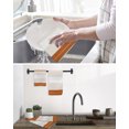thumbnail image 5 of Orange Beige Stripe Kitchen Dish Towels for Drying Dishes Set of 2, Modern Art Horizontal Striped Waffle Weave Microfiber Hand Tea Bathroom Towels Quick Dry & Absorbent Towel 12x12, 5 of 7