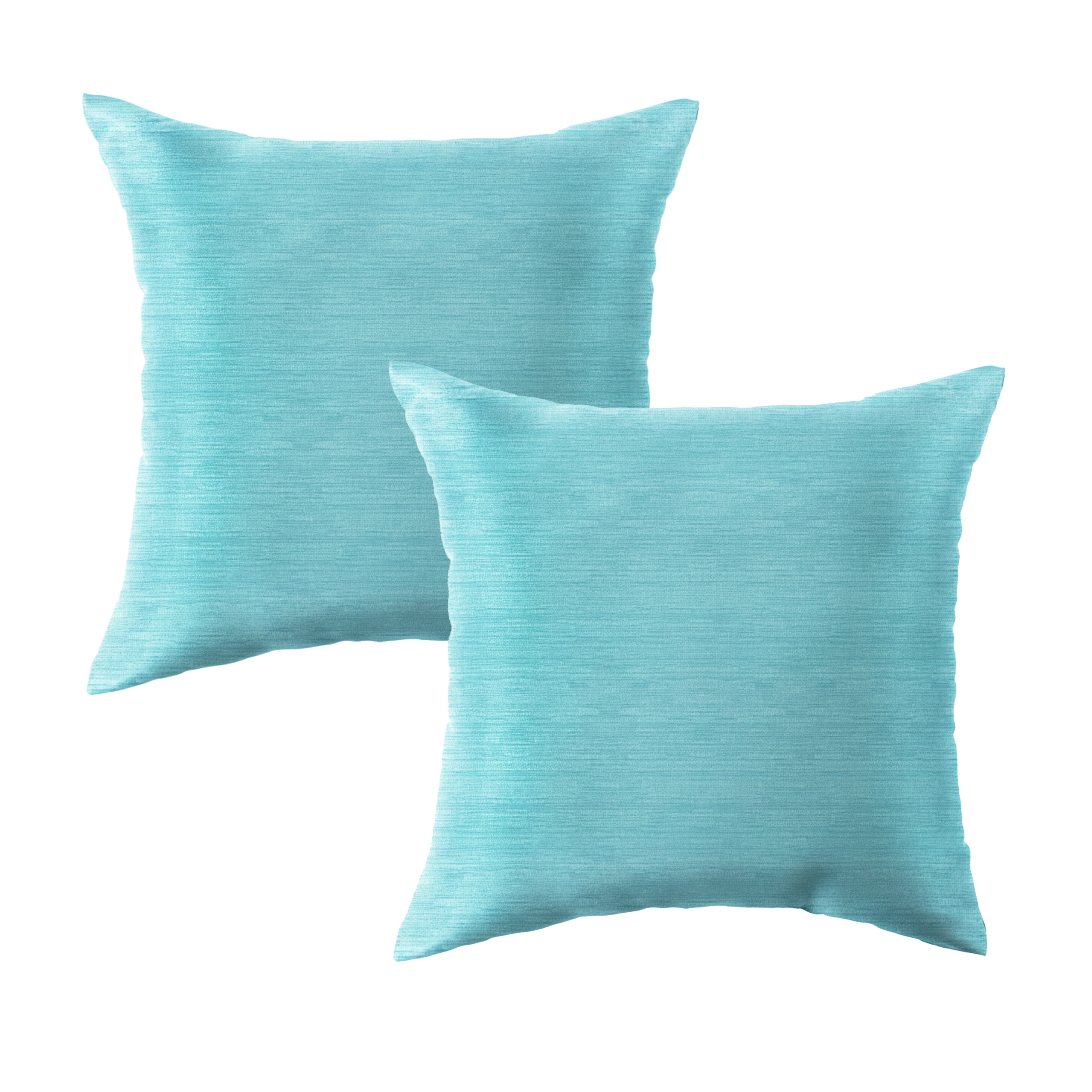 Mainstays 16 in x 16 in Solid Aqua Texture Outdoor Pillow, Aqua Blue