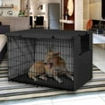 thumbnail image 2 of Fakrich Collapsible Dog Crate Cover,Durable Windproof Polyester Pet Kennel Oxford Fabric Covers,Breathable Blackout Cover for 1/2/3 Door Dog Cage (25" L x 19.6" W x 19" H,Black), 2 of 6